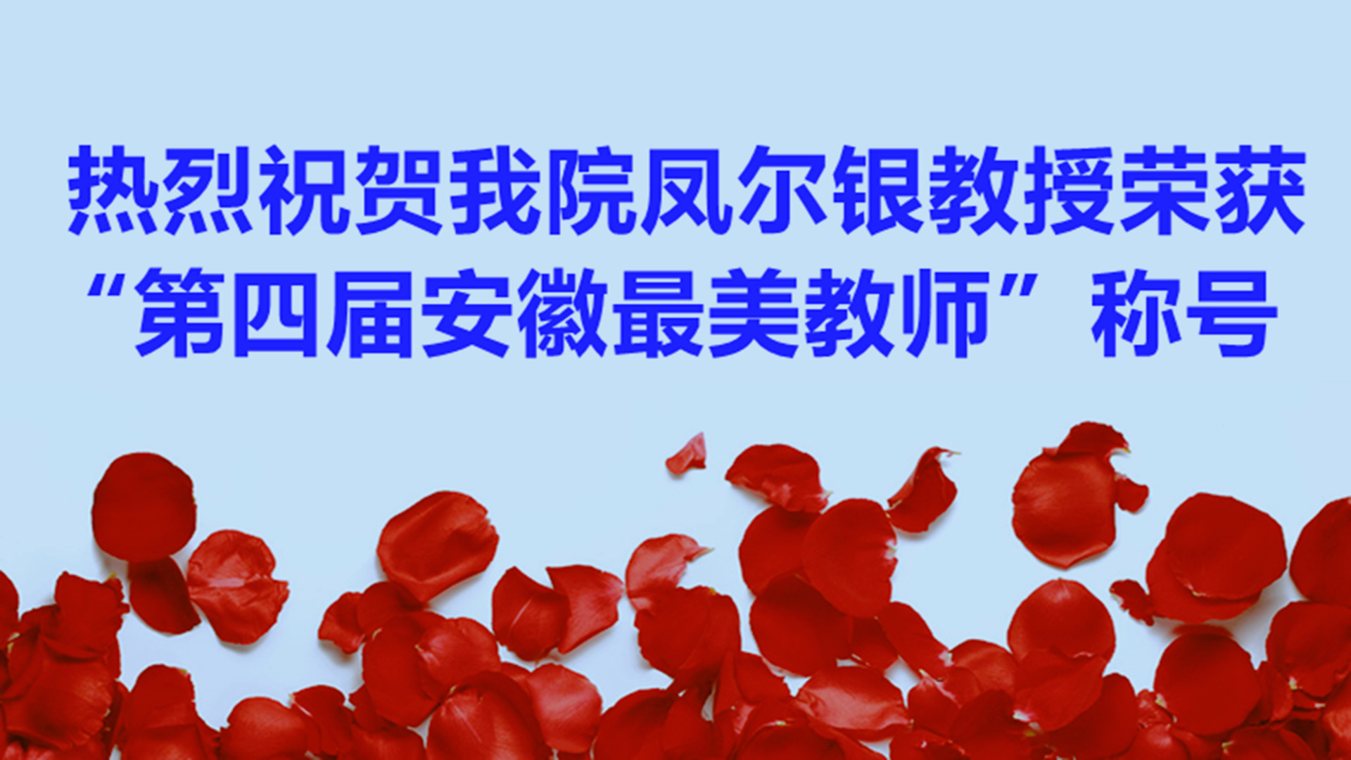 热烈祝贺亚洲城游戏官方网站凤尔银教授荣获“第四届安徽最美教师”称号